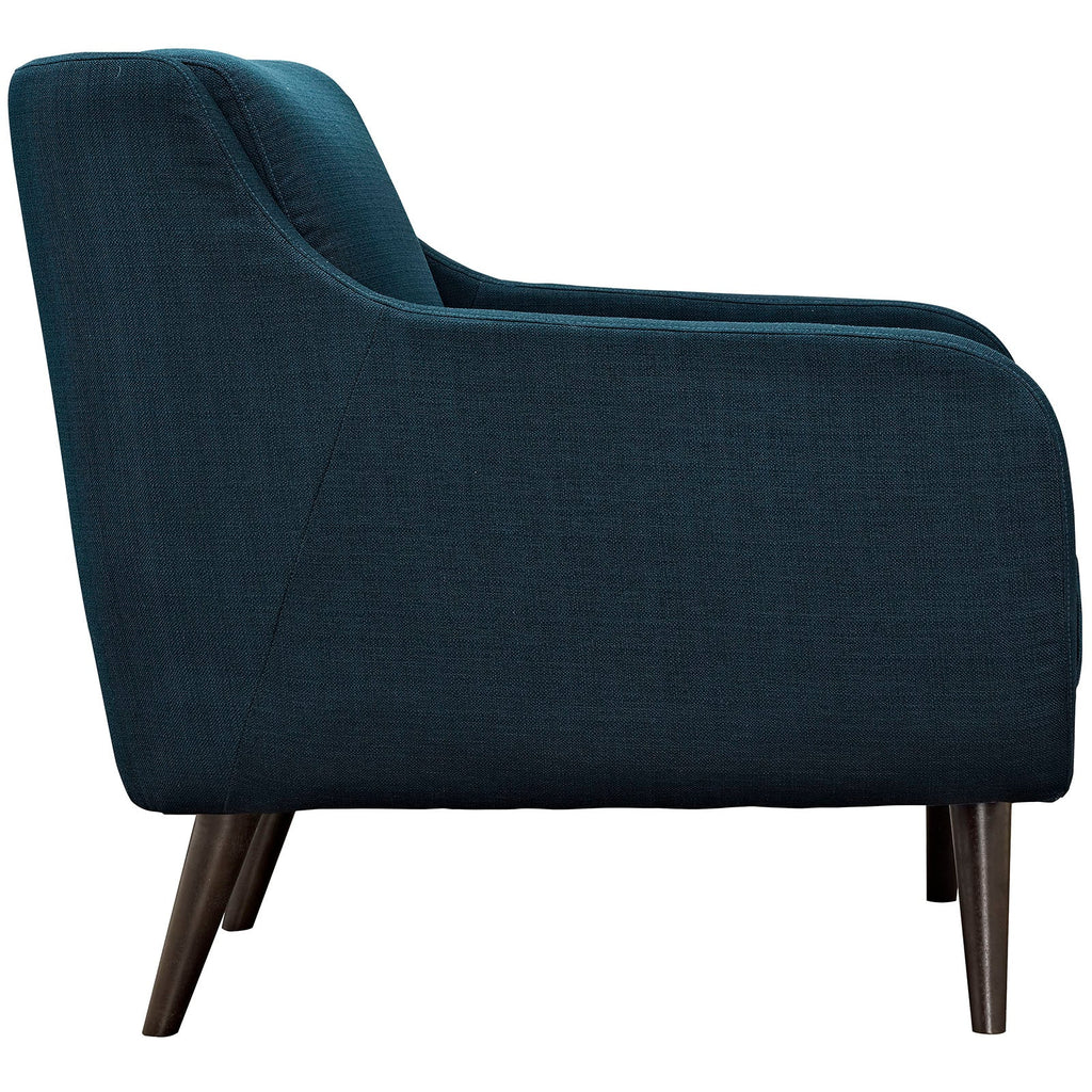 Verve Upholstered Fabric Armchair in Azure
