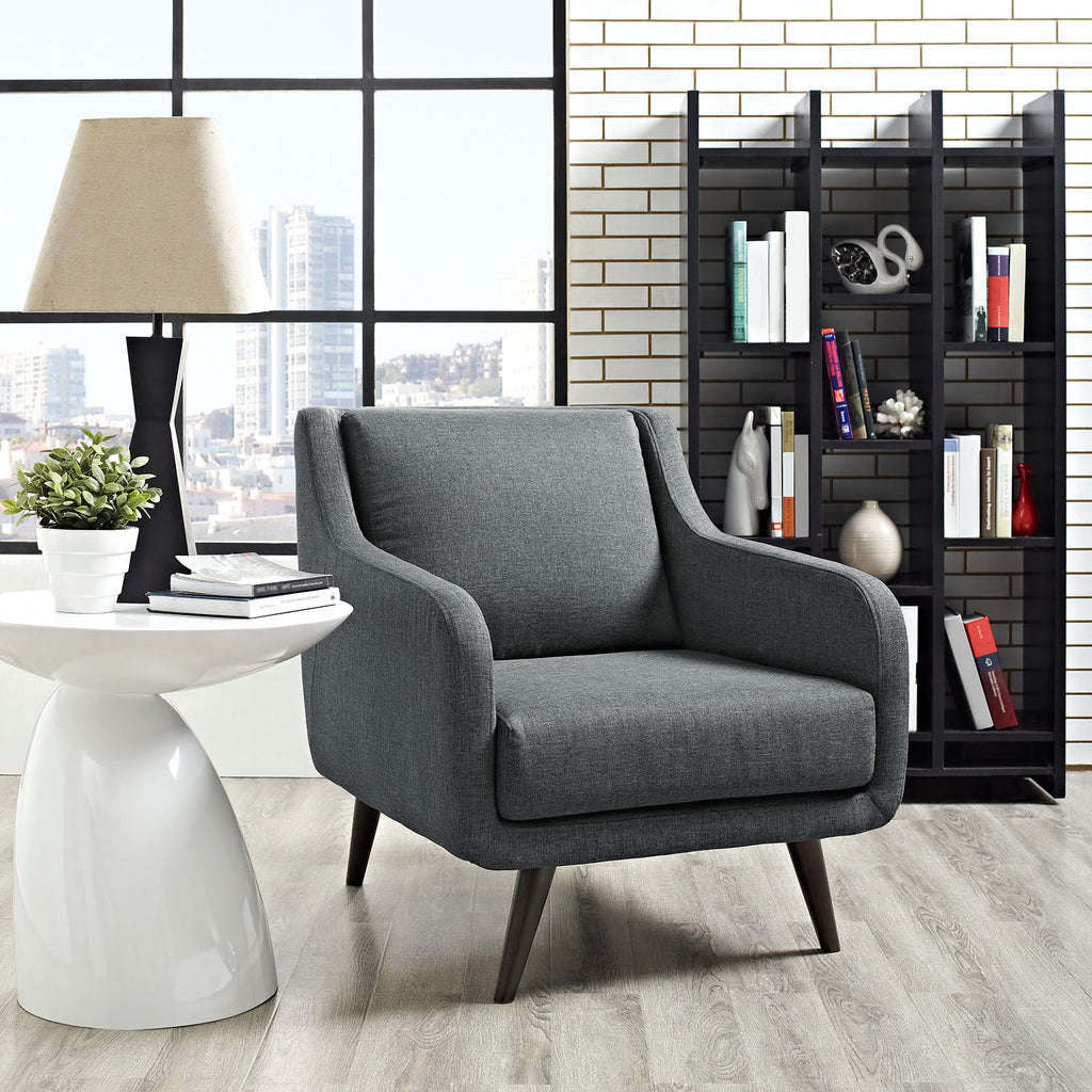 Verve Upholstered Fabric Armchair in Gray