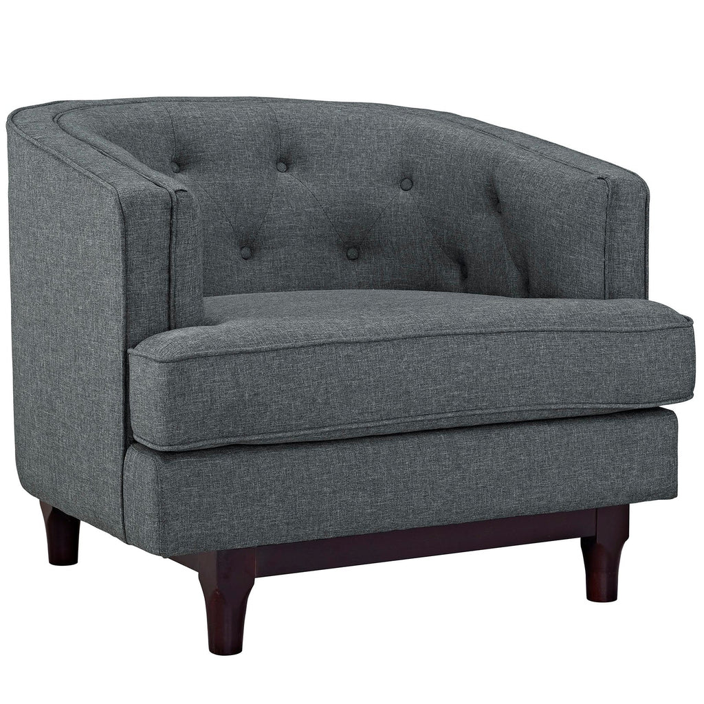 Coast Upholstered Fabric Armchair in Gray