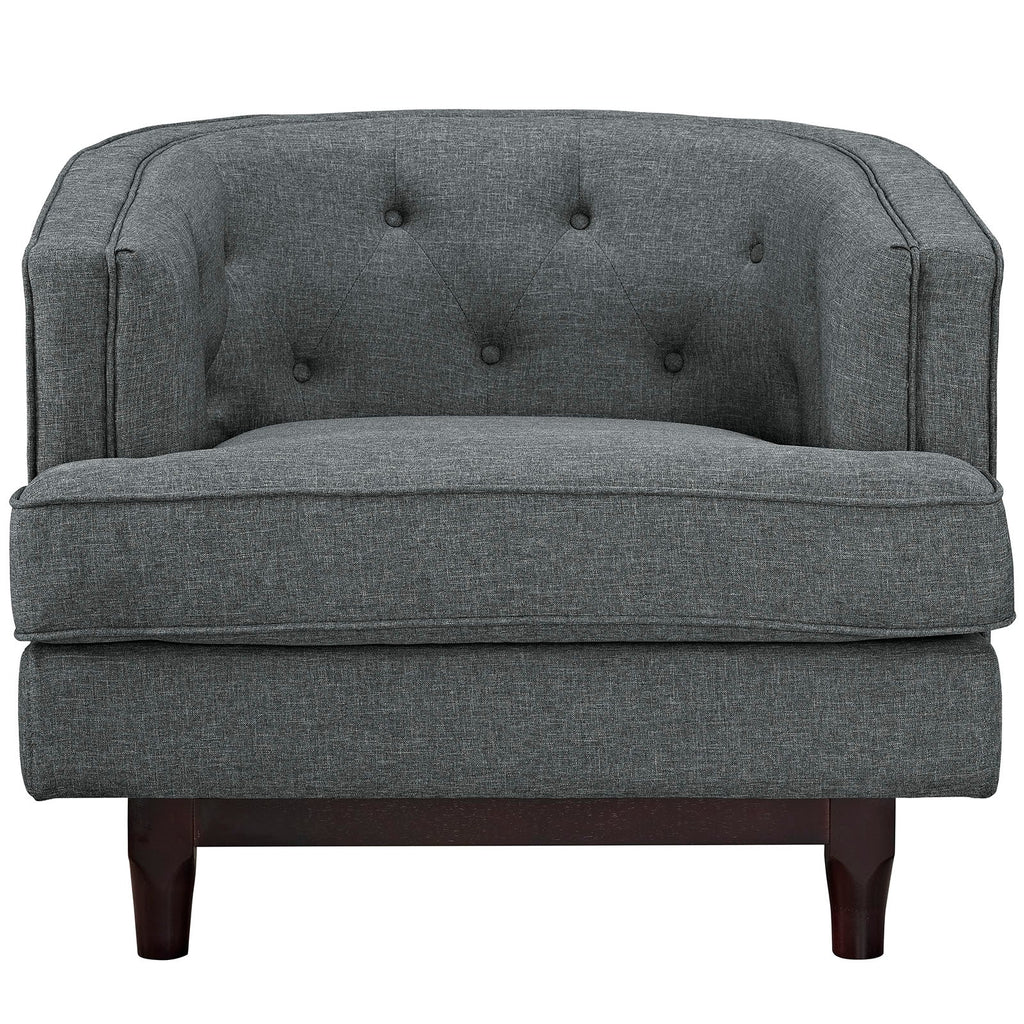 Coast Upholstered Fabric Armchair in Gray