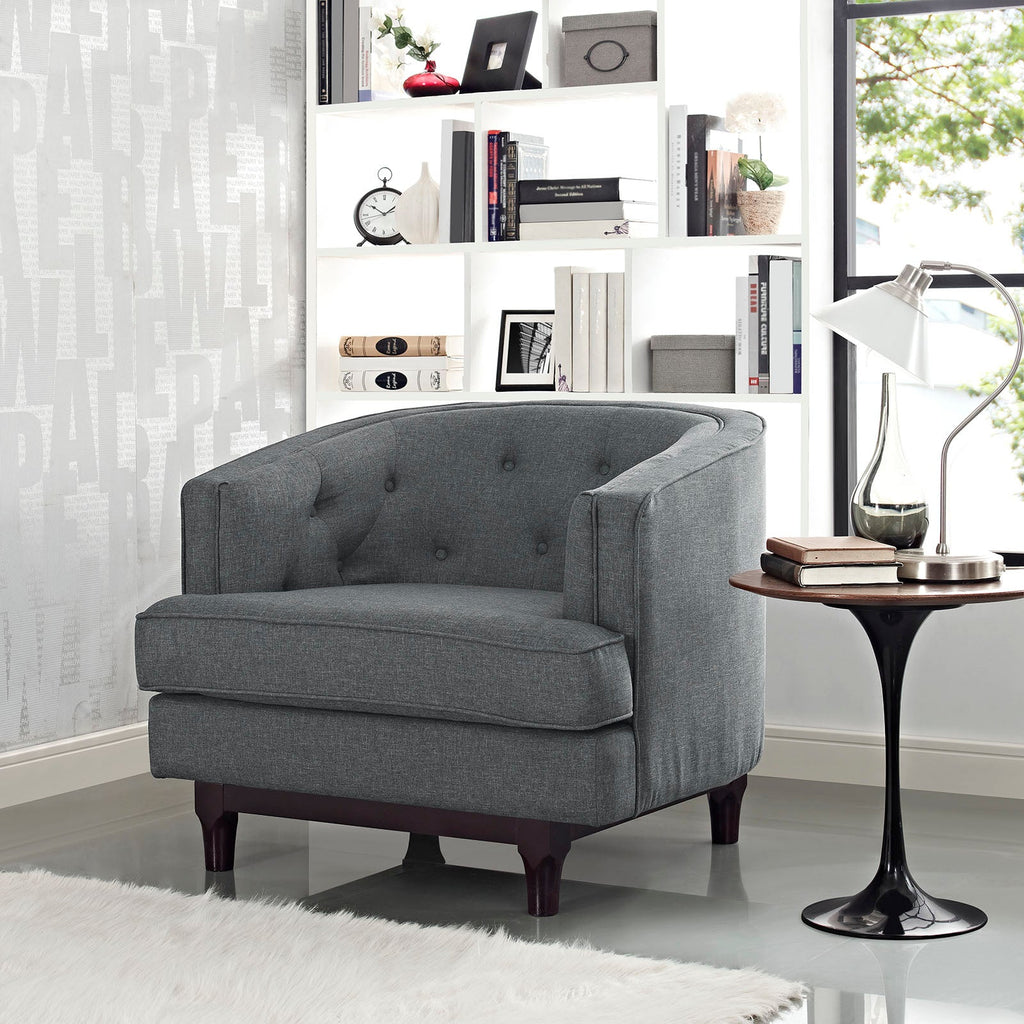 Coast Upholstered Fabric Armchair in Gray