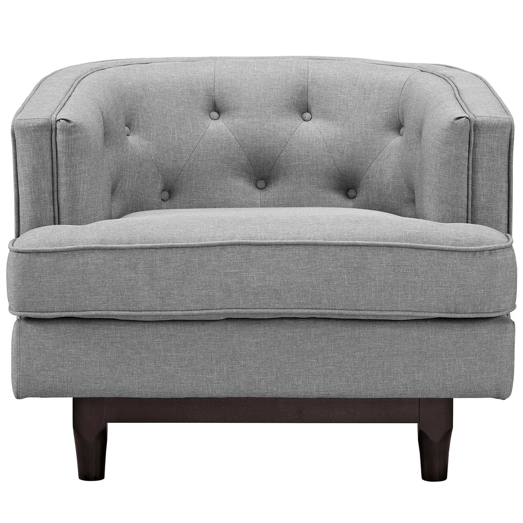 Coast Upholstered Fabric Armchair in Light Gray