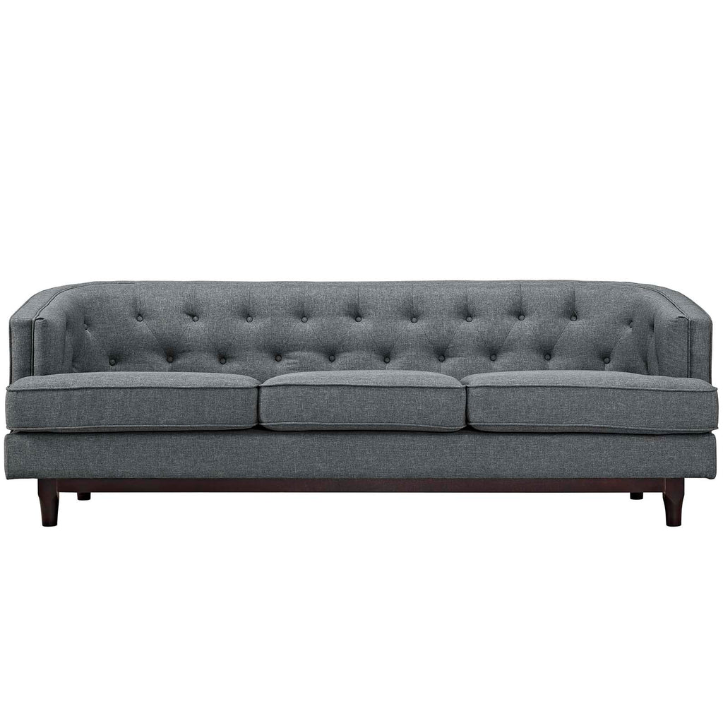 Coast Upholstered Fabric Sofa in Gray