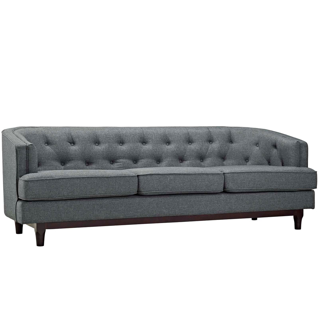 Coast Upholstered Fabric Sofa in Gray