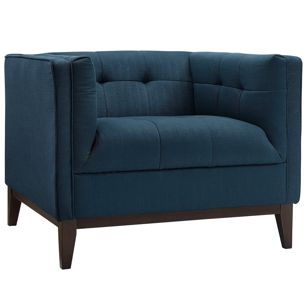 Serve Upholstered Fabric Armchair in Azure