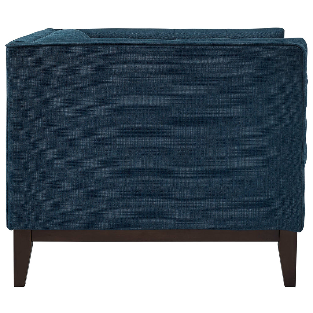 Serve Upholstered Fabric Armchair in Azure