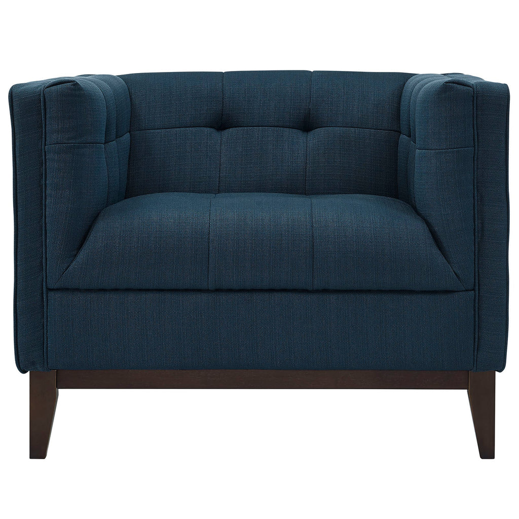 Serve Upholstered Fabric Armchair in Azure