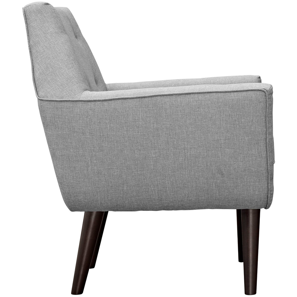 Posit Upholstered Fabric Armchair in Light Gray