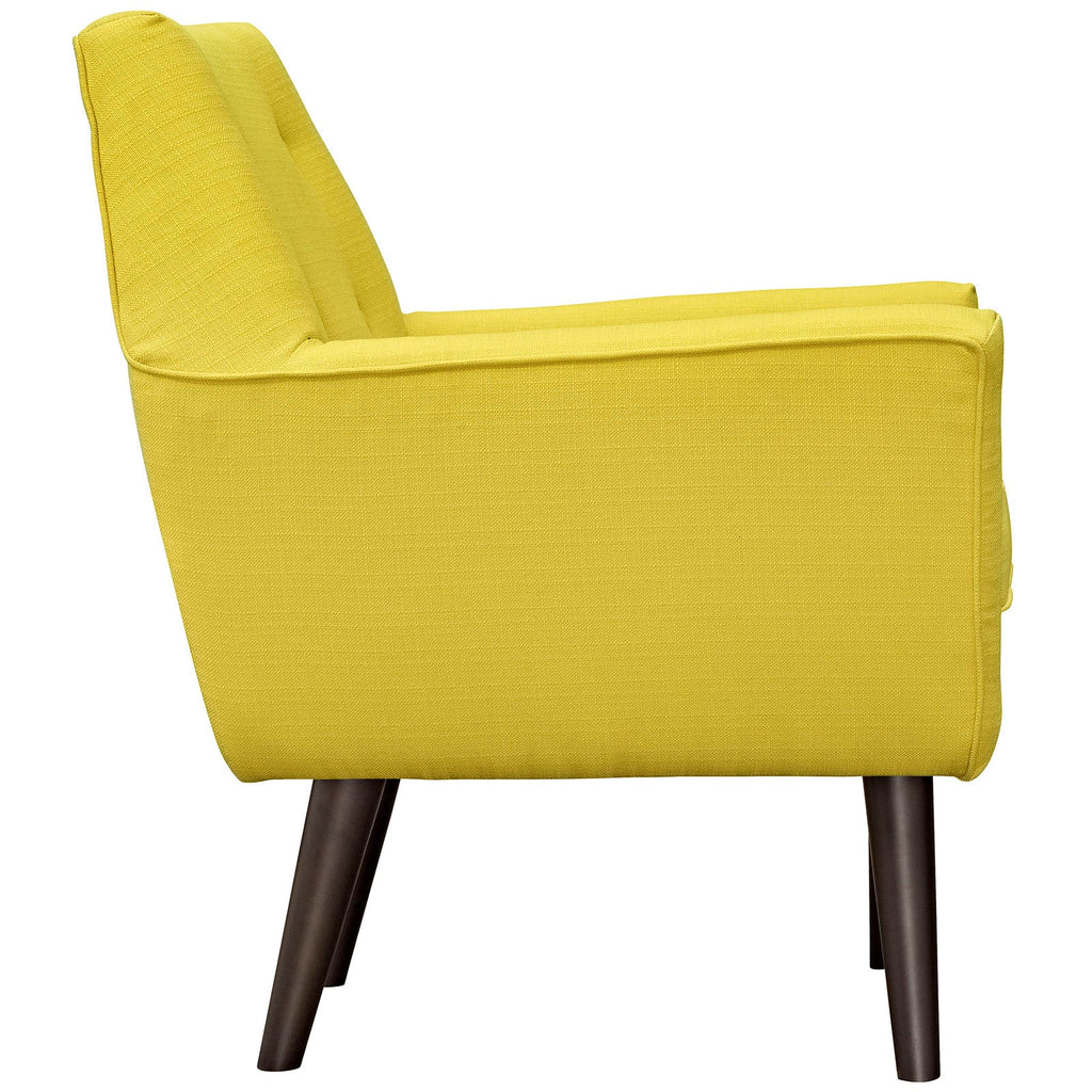Posit Upholstered Fabric Armchair in Sunny