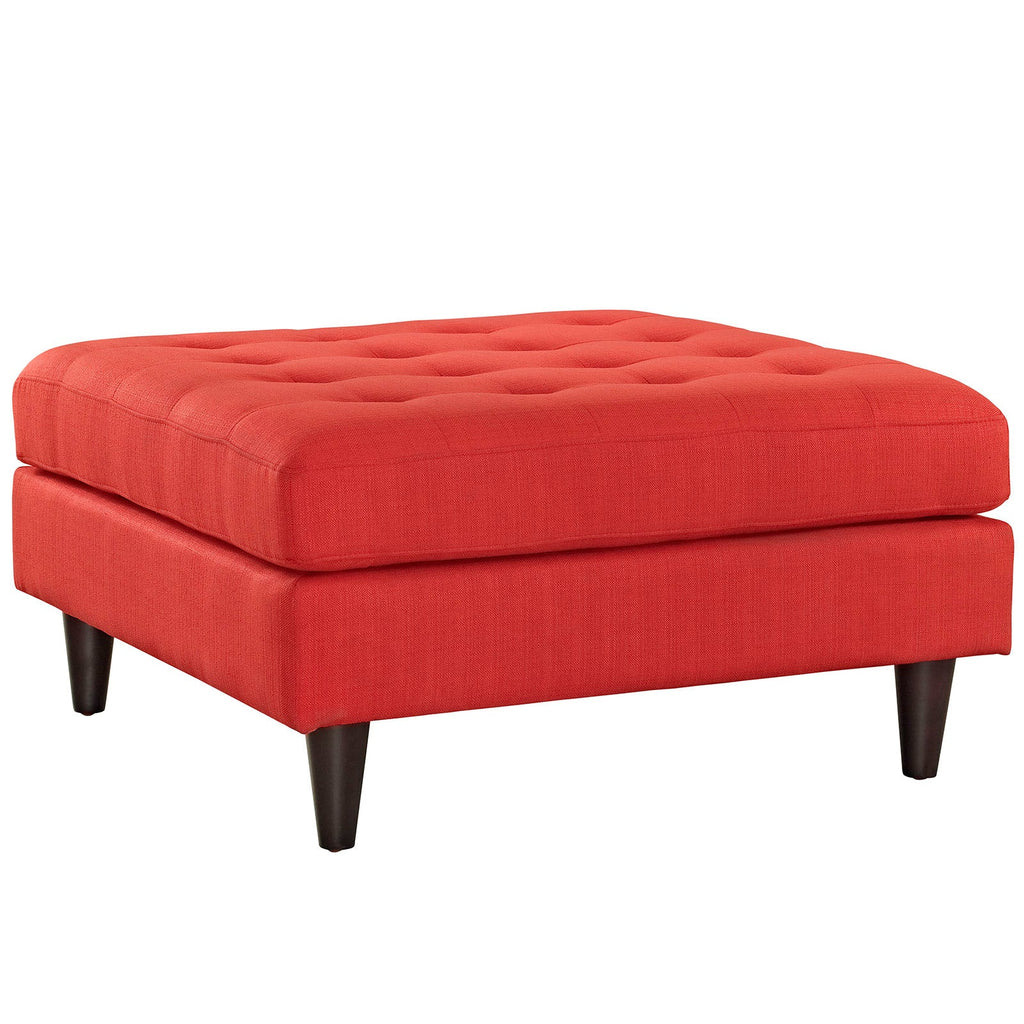 Empress Upholstered Fabric Large Ottoman in Atomic Red
