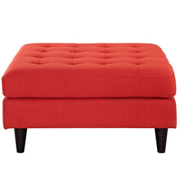 Empress Upholstered Fabric Large Ottoman in Atomic Red