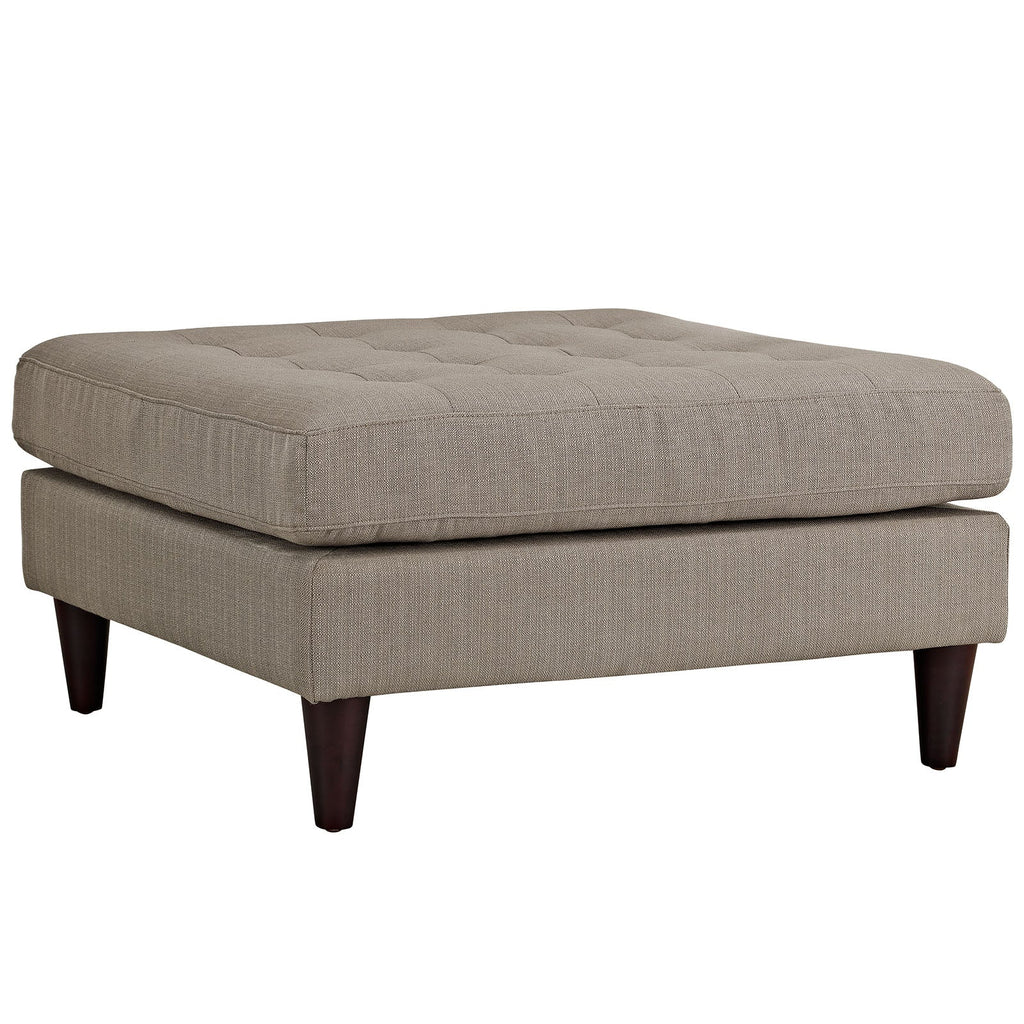 Empress Upholstered Fabric Large Ottoman in Granite
