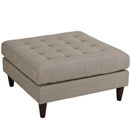 Empress Upholstered Fabric Large Ottoman in Granite