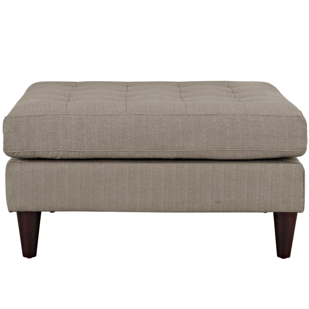 Empress Upholstered Fabric Large Ottoman in Granite