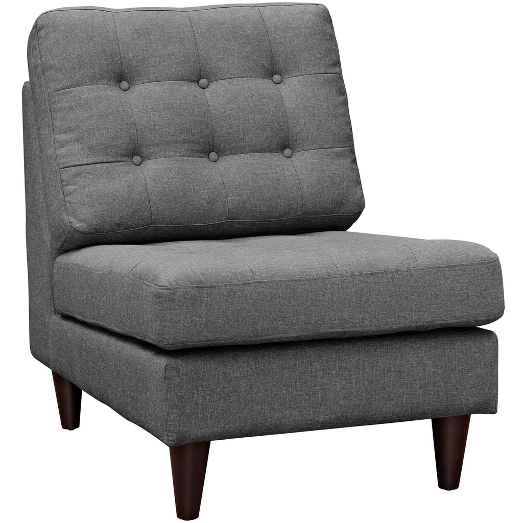 Empress Upholstered Fabric Lounge Chair in Gray