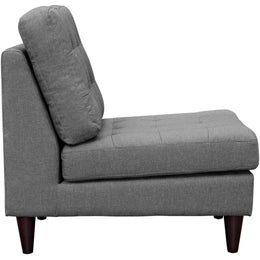 Empress Upholstered Fabric Lounge Chair in Gray