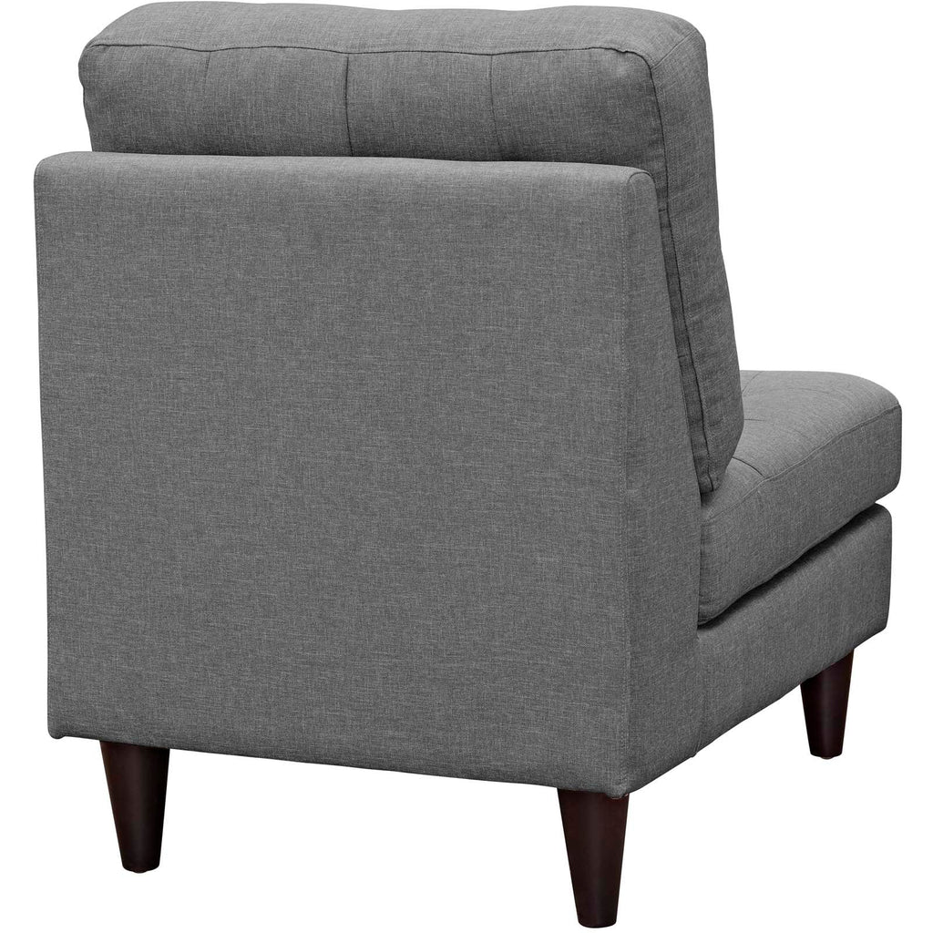 Empress Upholstered Fabric Lounge Chair in Gray