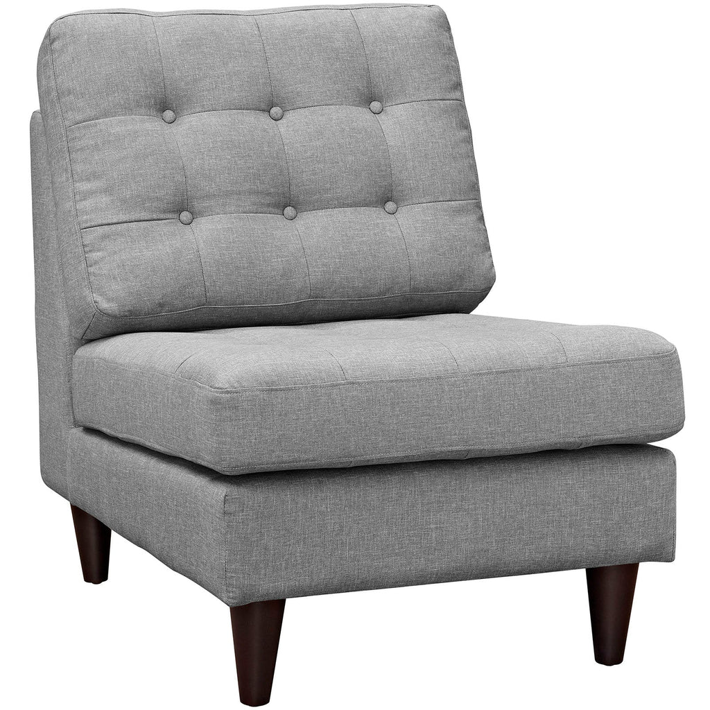 Empress Upholstered Fabric Lounge Chair in Light Gray