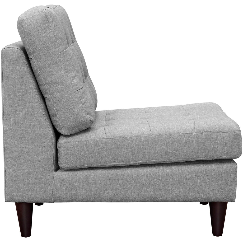 Empress Upholstered Fabric Lounge Chair in Light Gray