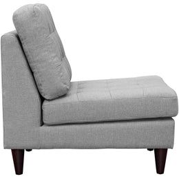 Empress Upholstered Fabric Lounge Chair in Light Gray