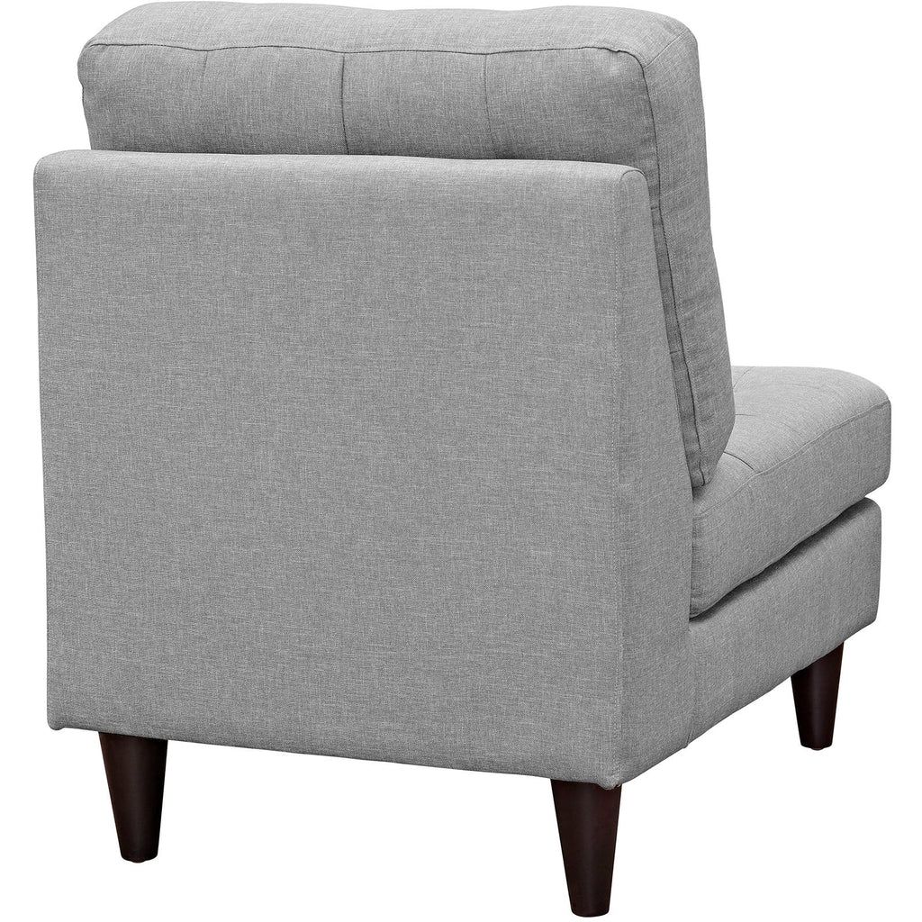 Empress Upholstered Fabric Lounge Chair in Light Gray