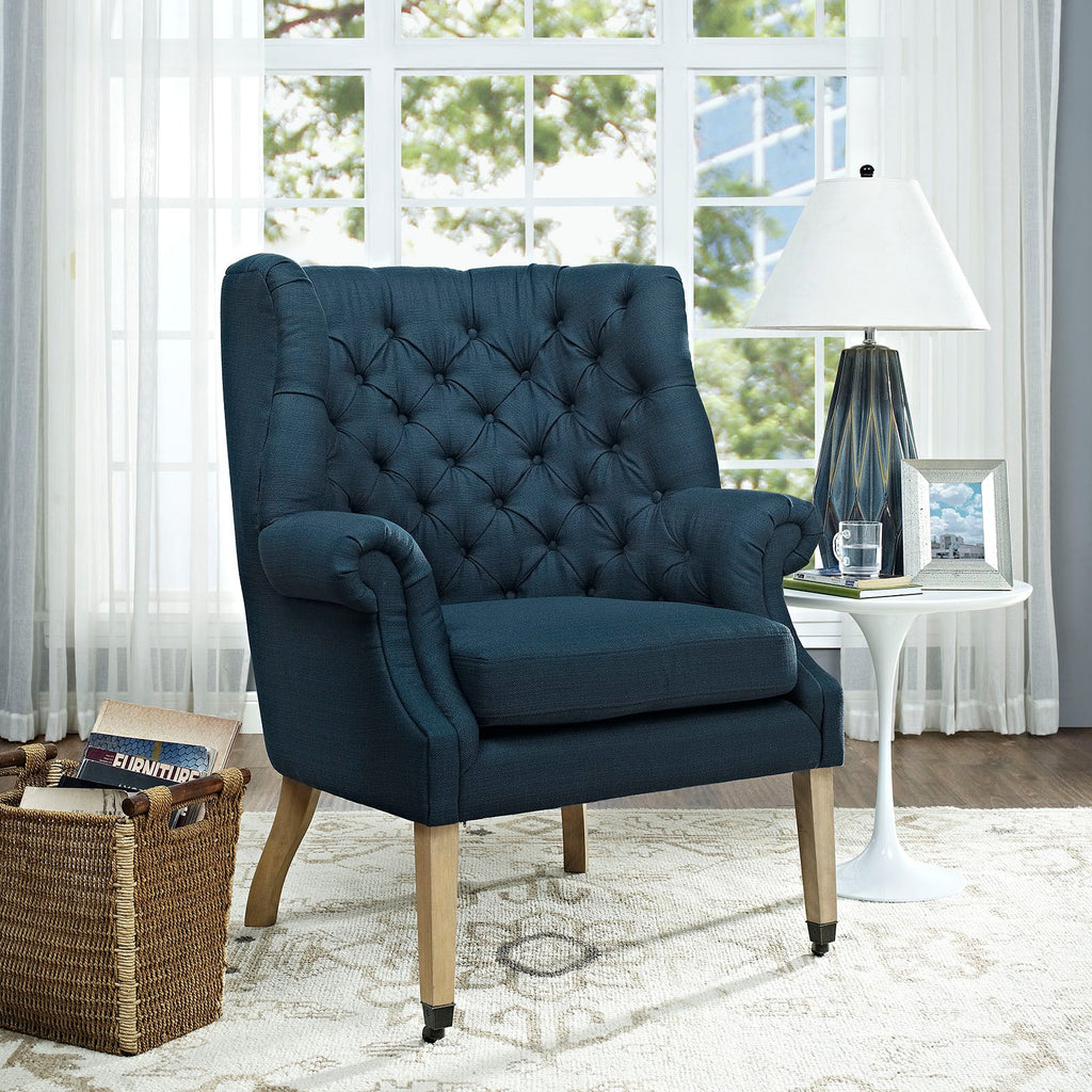 Chart Upholstered Fabric Lounge Chair in Azure