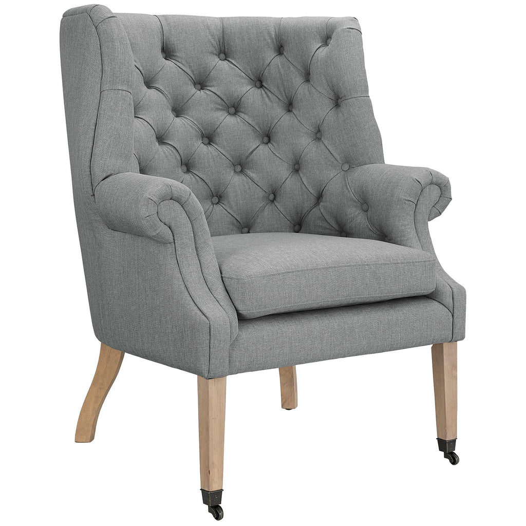 Chart Upholstered Fabric Lounge Chair in Light Gray