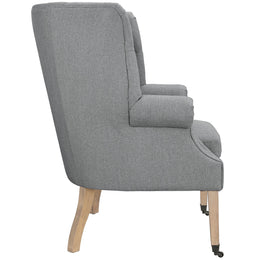 Chart Upholstered Fabric Lounge Chair in Light Gray