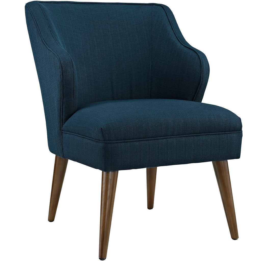 Swell Upholstered Fabric Armchair in Azure