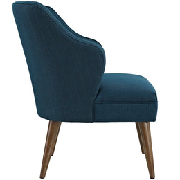 Swell Upholstered Fabric Armchair in Azure