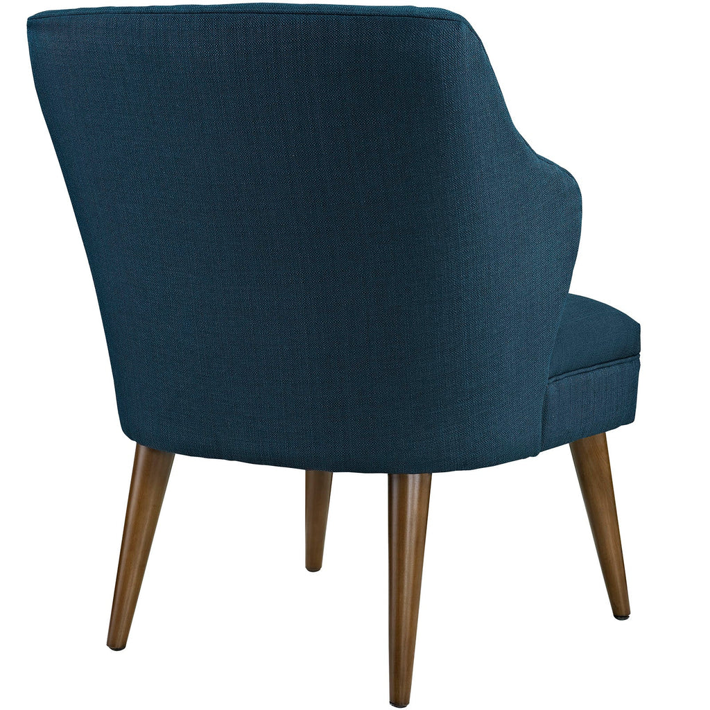 Swell Upholstered Fabric Armchair in Azure