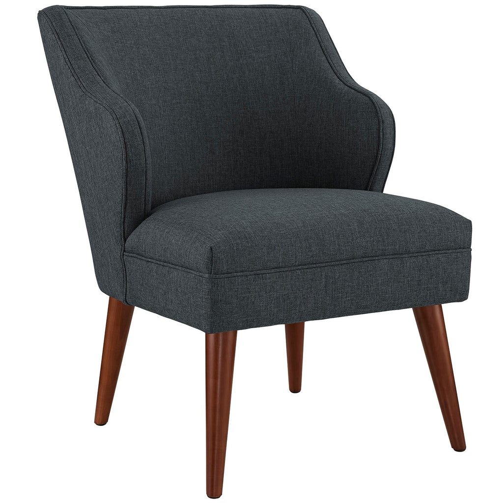 Swell Upholstered Fabric Armchair in Gray