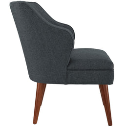 Swell Upholstered Fabric Armchair in Gray