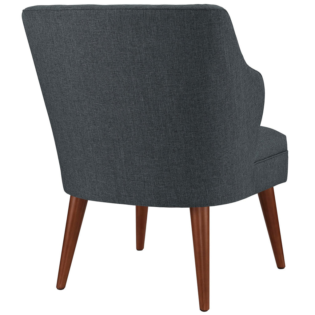 Swell Upholstered Fabric Armchair in Gray