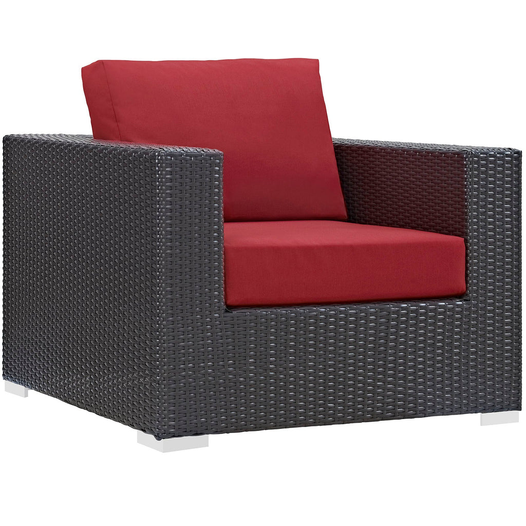 Convene 7 Piece Outdoor Patio Sectional Set in Espresso Red-5