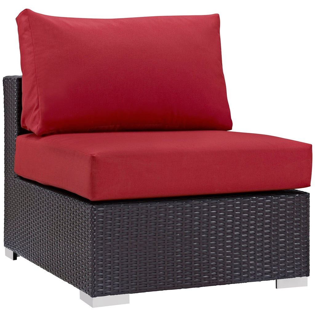 Convene 7 Piece Outdoor Patio Sectional Set in Espresso Red-5