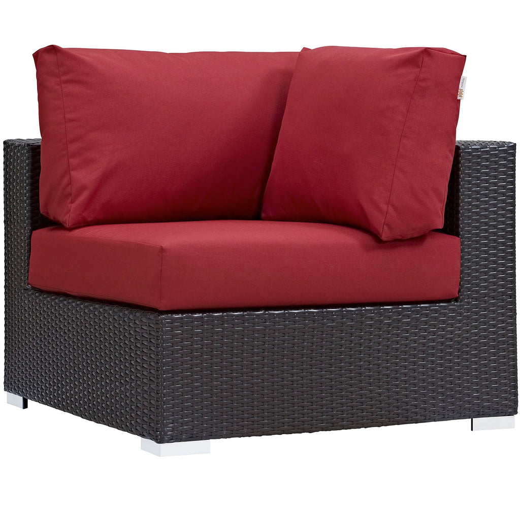 Convene 7 Piece Outdoor Patio Sectional Set in Espresso Red-5