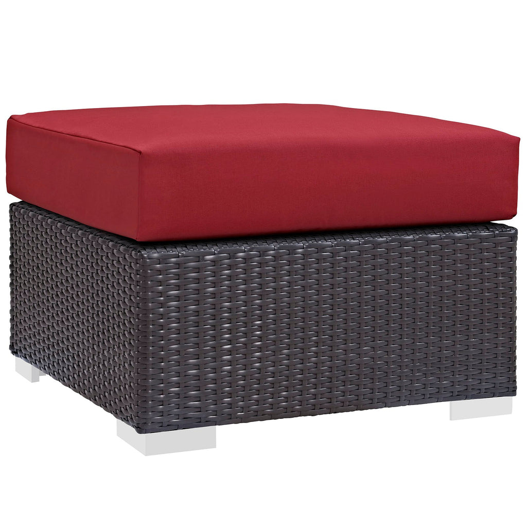 Convene 5 Piece Outdoor Patio Sofa Set in Espresso Red