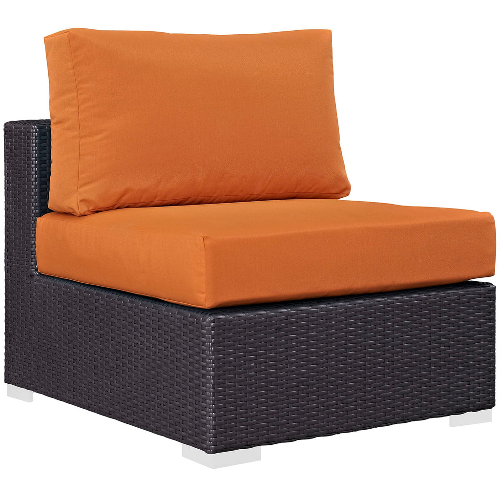 Convene 7 Piece Outdoor Patio Sectional Set in Espresso Orange-4