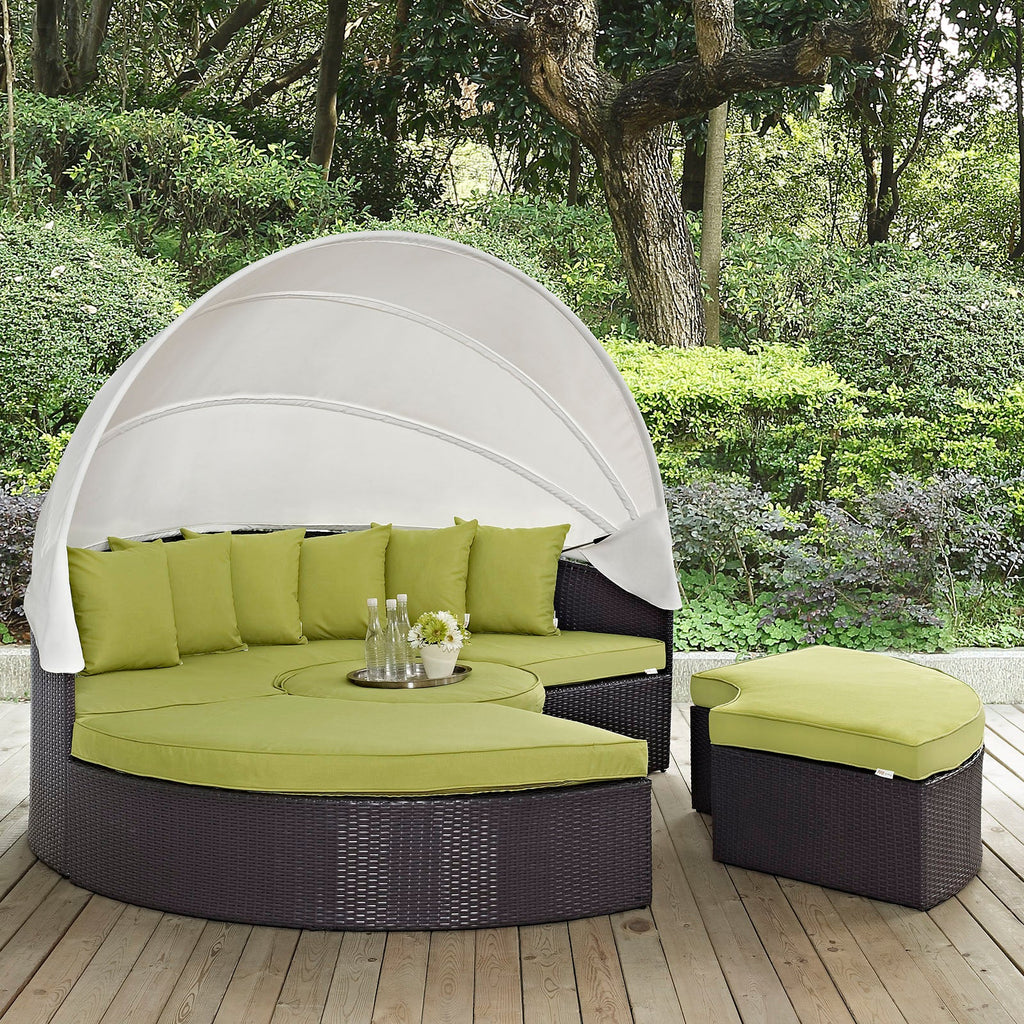 Convene Canopy Outdoor Patio Daybed in Espresso Peridot-2