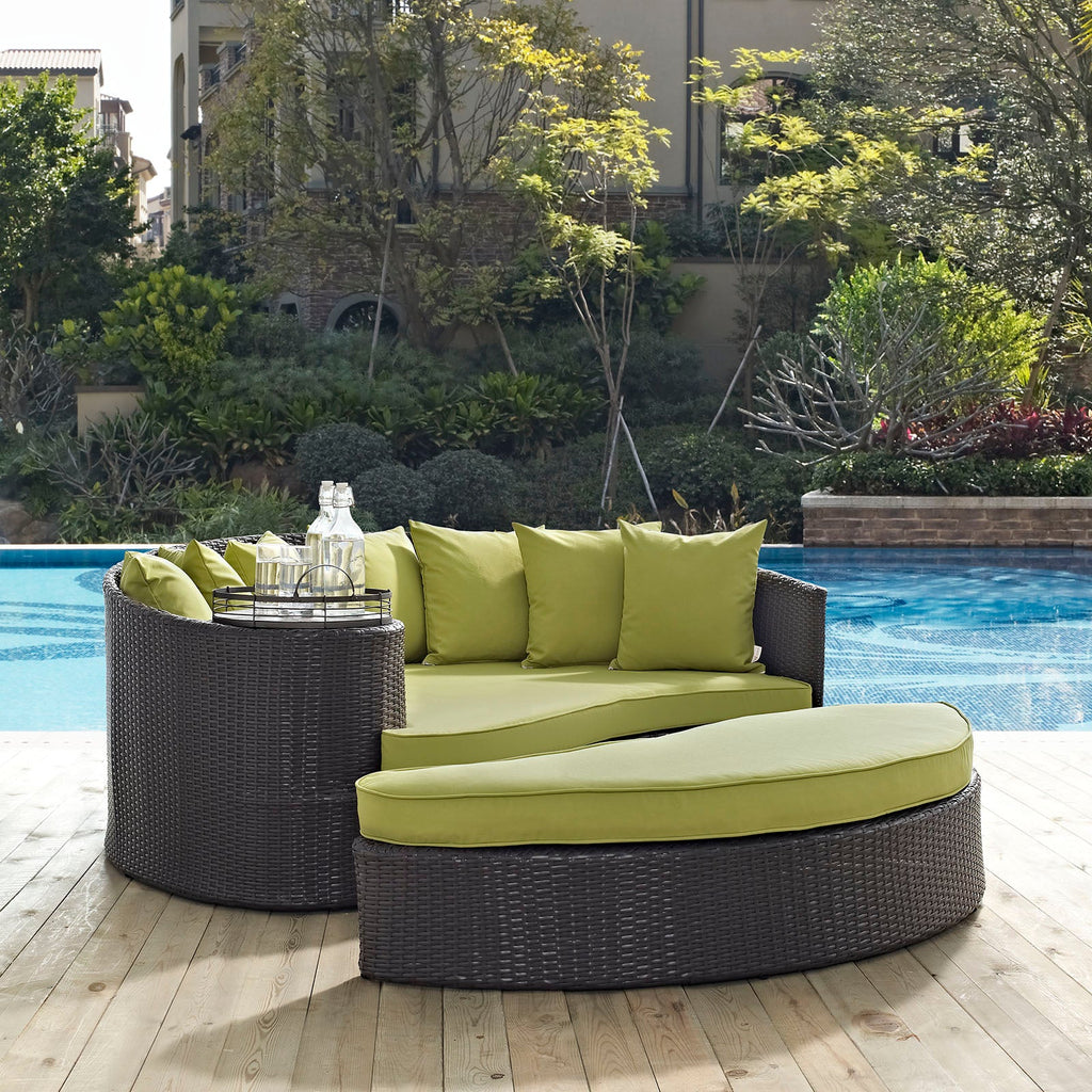 Convene Outdoor Patio Daybed in Espresso Peridot