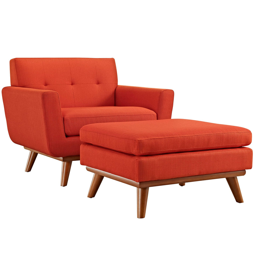 Engage 2 Piece Armchair and Ottoman in Atomic Red