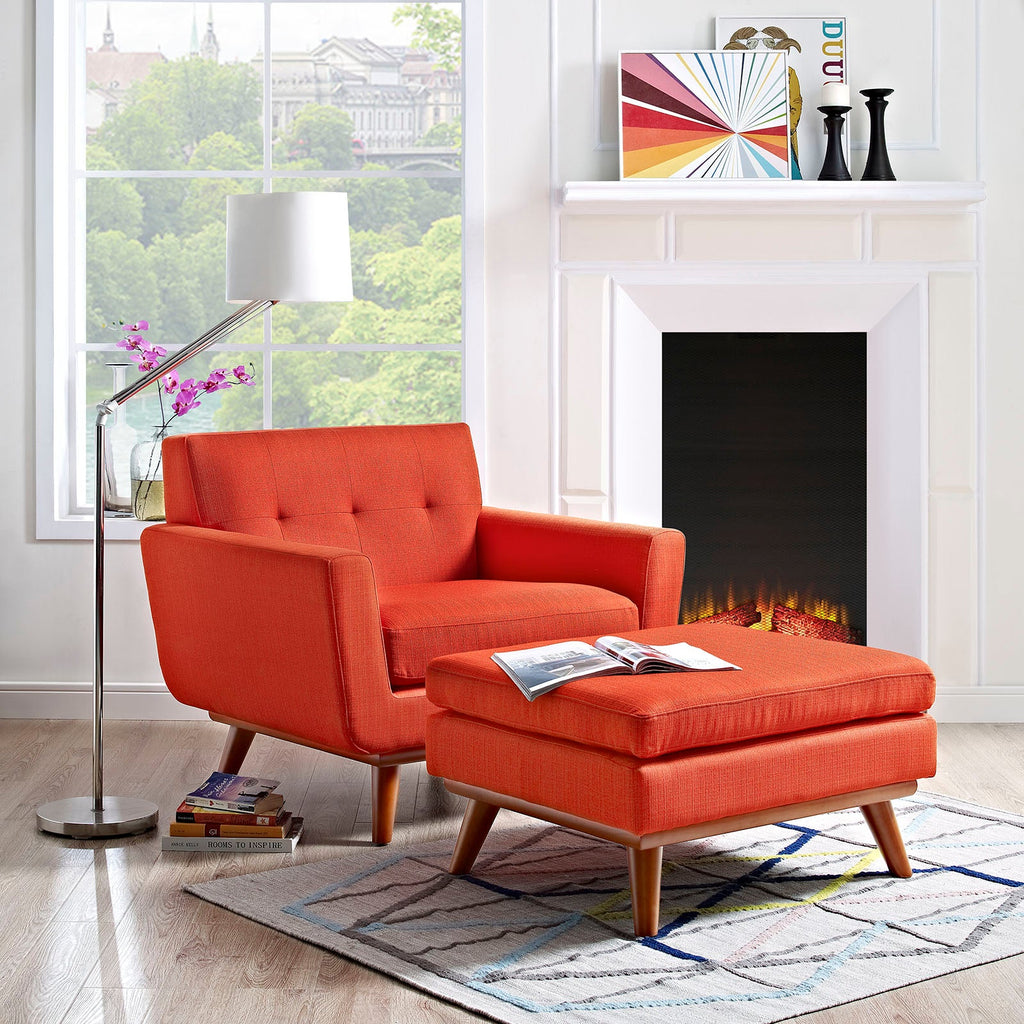 Engage 2 Piece Armchair and Ottoman in Atomic Red