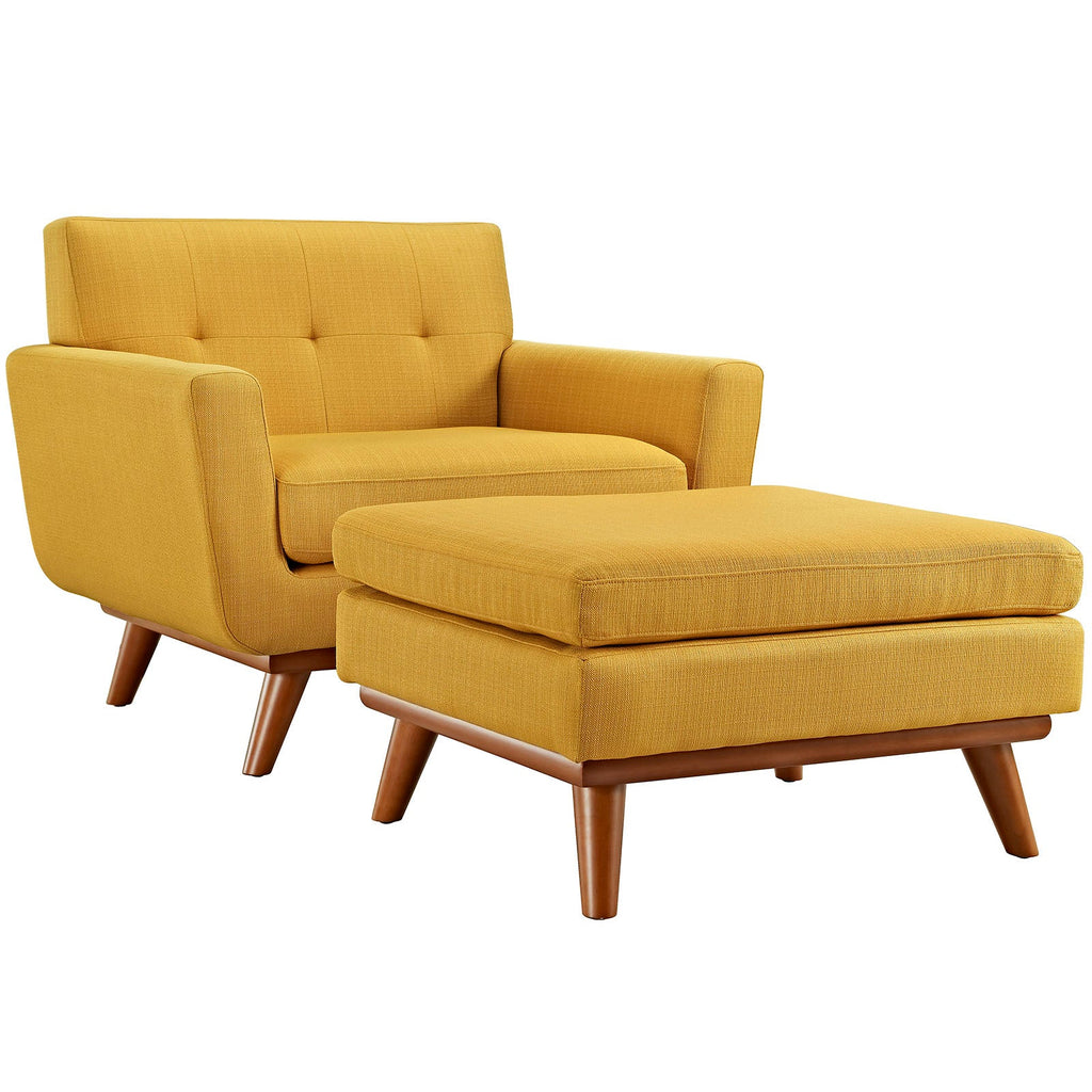 Engage 2 Piece Armchair and Ottoman in Citrus