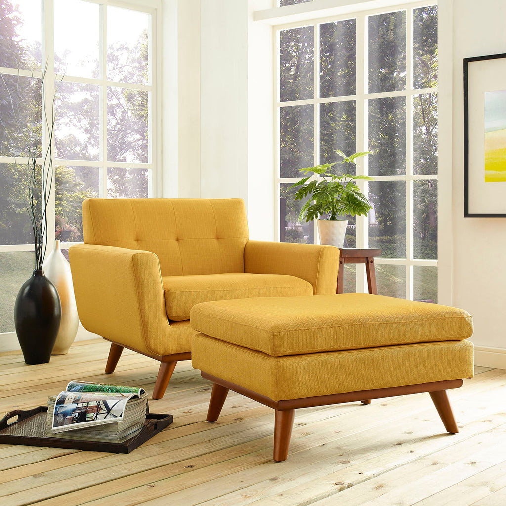 Engage 2 Piece Armchair and Ottoman in Citrus