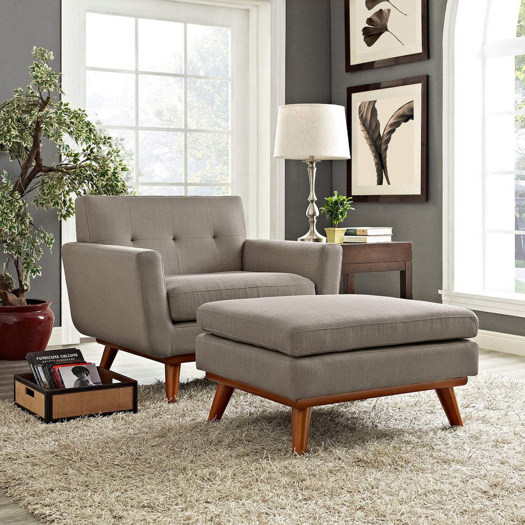 Engage 2 Piece Armchair and Ottoman in Granite