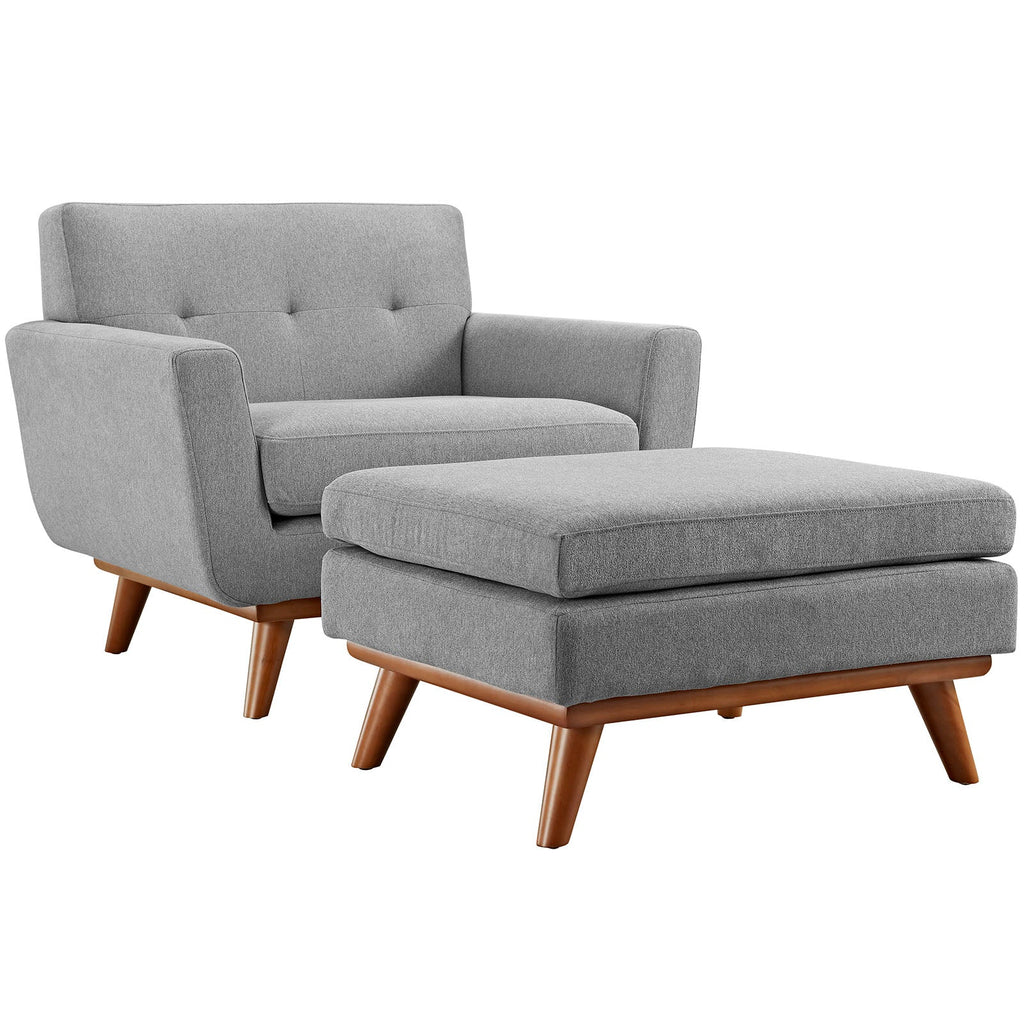 Engage 2 Piece Armchair and Ottoman in Expectation Gray