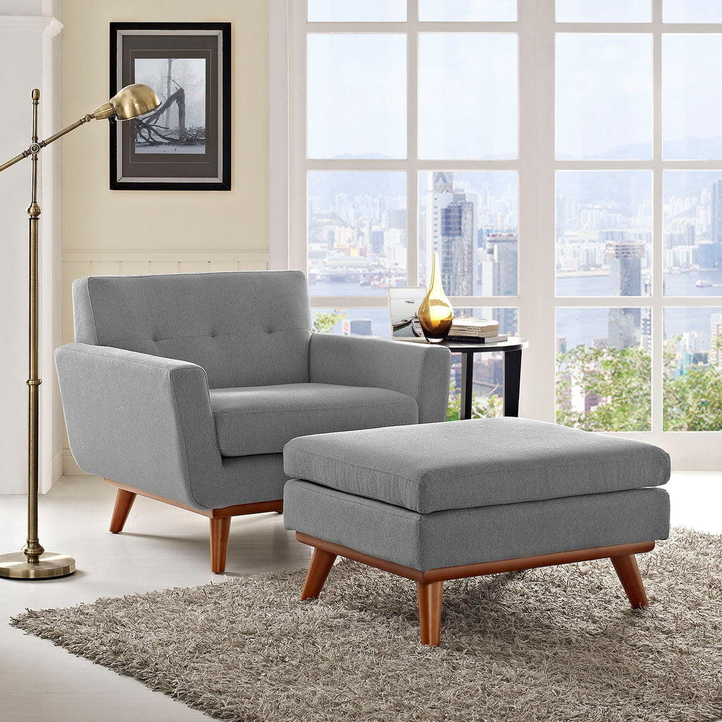 Engage 2 Piece Armchair and Ottoman in Expectation Gray