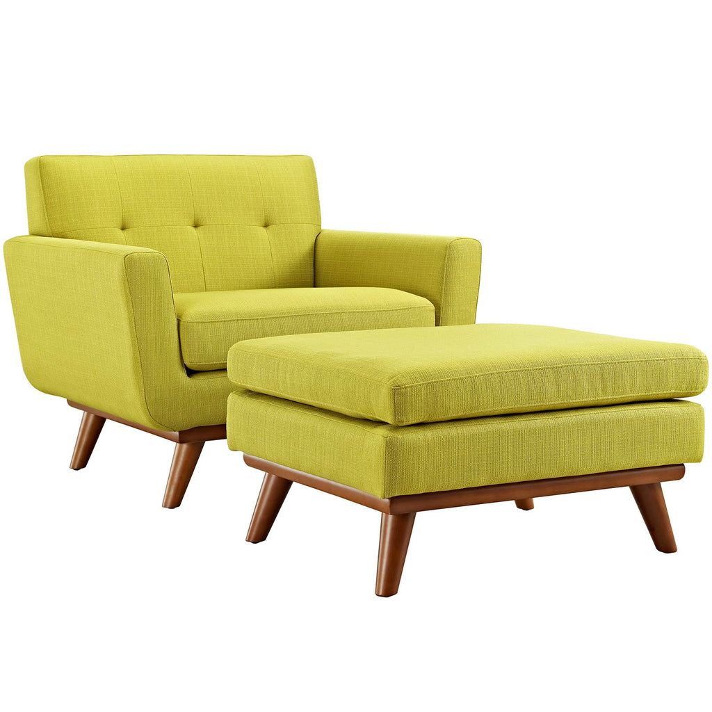 Engage 2 Piece Armchair and Ottoman in Wheatgrass