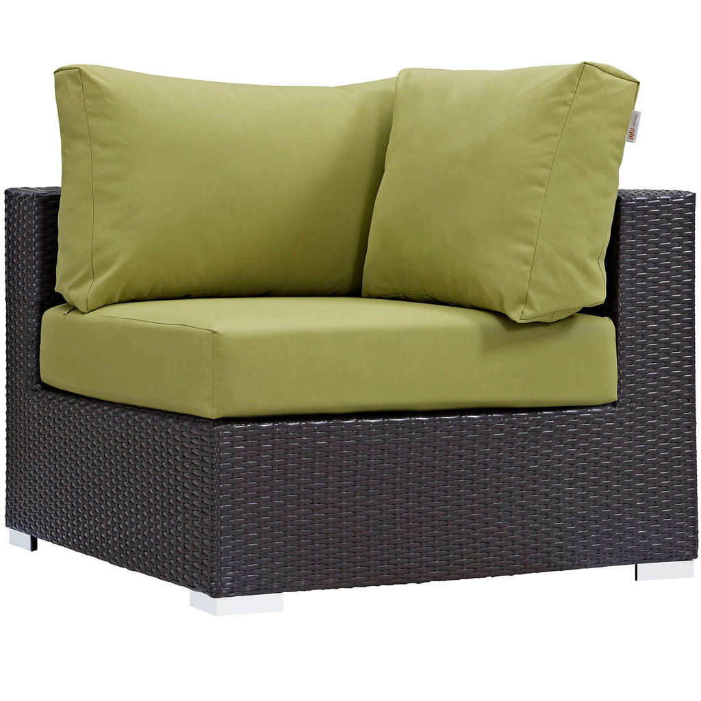 Convene 8 Piece Outdoor Patio Sectional Set in Espresso Peridot-3